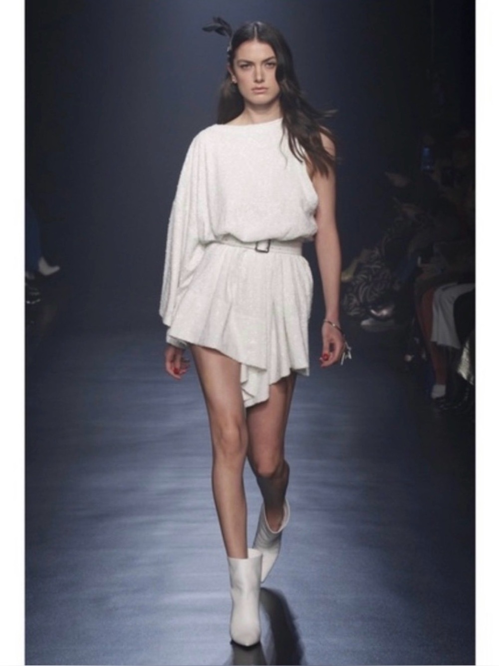 NWT Zadig & Voltaire White Sequin Asymmetric Mini Dress - L $1600